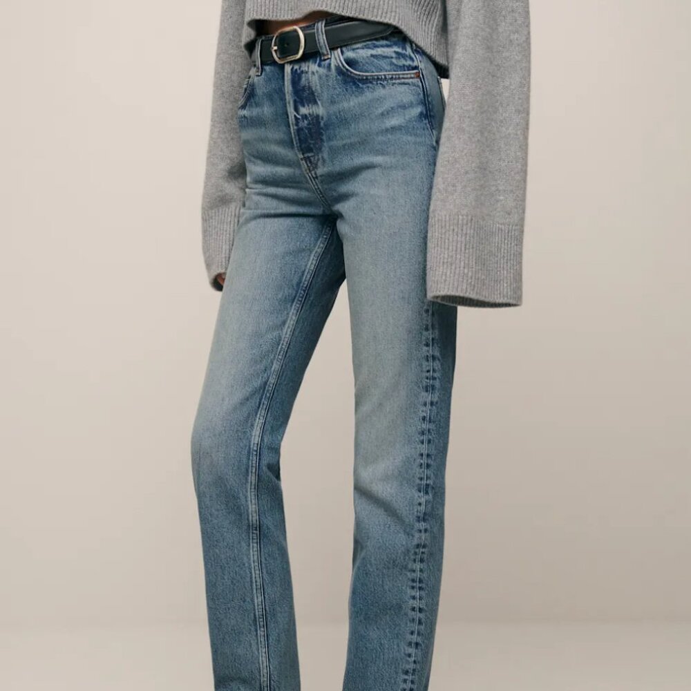 Reformation Cynthia High Rise Straight Jeans, 25